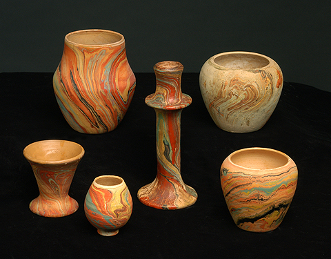 A group of early Nemadji pottery pieces